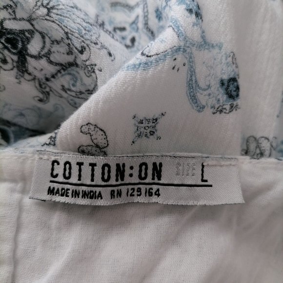 Cotton On Womens White Tie V-Neck Flared Floral Rompers & Jumpsuit Size L - Picture 5 of 7